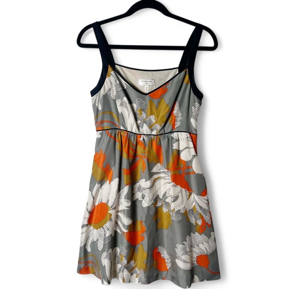 Anthropologie Moulinette Soeurs - Grand Gazania Floral Silk Dress Mini - Sz. 4P